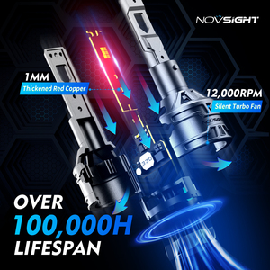 Novsight 6500K 60W 7200LM 3 <span class=keywords><strong>colores</strong></span> bombilla Led H11 9005 9006 H7 H4 faros Led para coche - Product Image 3