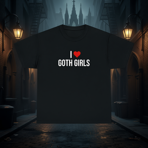 Camiseta I Love Goth Girls, camiseta negra unisex, divertida, para regalo - Product Image 3