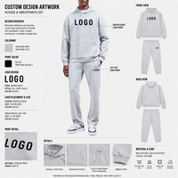 Ensemble de survêtement sportif pour homme avec logo personnalisé OEM, 2 pièces, sweat-shirt et pantalon de survêtement, ensemble athleisure, sweat-shirt surdimensionné, fabricant de survêtements