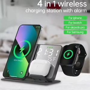 Producto de Moda: Soporte para Teléfono con Espejo de Temperatura, Reloj <span class=keywords><strong>Despertador</strong></span>, Cargador Rápido de 15w para iPhone 15, 17, 18, Base de Carga Inalámbrica 4 <span class=keywords><strong>en</strong></span> 1 - Product Image 3