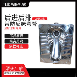 โถส้วมสแตนเลส Changwang แบบมีท่อระบายน้ำด้านหลัง ป้องกันกลิ่น ดีไซน์ท่อโค้ง สำหรับห้องน้ำสาธารณะ - Product Image 5