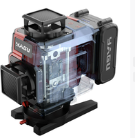 Kit de niveau laser vert 4D 16 lignes 5 points haute précision, auto-nivelant rotatif pour intérieur, avec batterie au lithium, projection horizontale Yagu