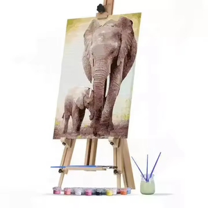 Peinture acrylique par numéros sur toile <span class=keywords><strong>pour</strong></span> adultes, peinture à l'huile numérique DIY, éléphant, 24 couleurs, haute qualité <span class=keywords><strong>pour</strong></span> la décoration murale de la <span class=keywords><strong>chambre</strong></span> - Product Image 1