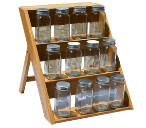 Vente en gros cuisine 3 niveaux bambou étagère à épices organisateur herbe étagère de <span class=keywords><strong>rangement</strong></span> pot à épices - Product Image 5