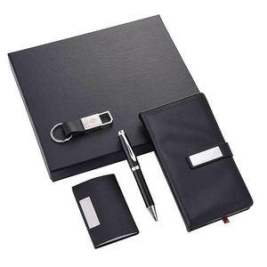 Set de Regalo Promocional: Caja de Cartón con Logotipo, Diario de Bolsillo A6, Bolígrafo Roller, Estuche para Tarjetas con Tapa Abatible, Llavero - Product Image 4