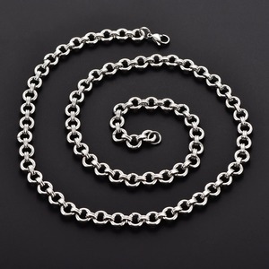 Collar Grueso de 8MM, Cadena de Eslabones Ovalados de Acero Inoxidable Resistente al Deslustre, Gargantilla de Círculos Sólidos, Joyería Metálica para Hombre y Niño - Product Image 3