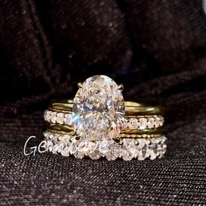 ชุดแหวนเพชรเรียงซ้อนได้สีทอง18K ดีไซเนอร์พร้อมการรับรอง Gia เพชรที่ปลูกในห้องทดลองพร้อมคำแนะนำสำหรับเป็นของขวัญครบรอบ - Product Image 2