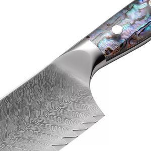 Ensemble de 4 couteaux de chef en acier damas VG 10 à <span class=keywords><strong>67</strong></span> couches, couteaux à steak de 5 pouces avec manche en abalone naturel - Product Image 3
