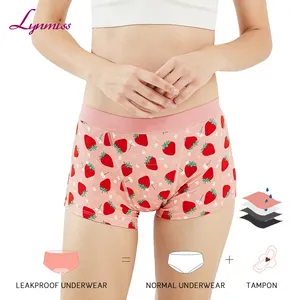 LYNMISS Boyshorts Teen Kinh Nguyệt Đồ Lót Cotton Hữu Cơ Culotte Menstruelle Leak-Proof Thời Kỳ Panty Cho Cô Gái