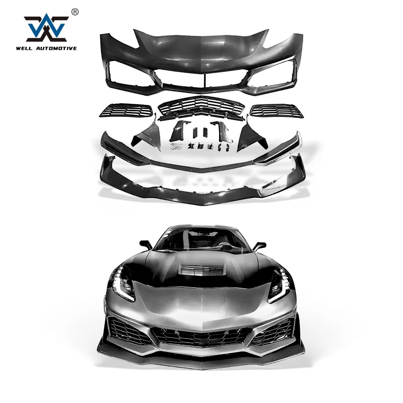 Chất lượng cao nâng cấp ZR1 phong cách BodyKit cản trước cho Chevrolet Corvette C7 14-19 C8 Z06 ZR1