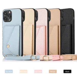 Portafoglio porta carte custodia del telefono per <span class=keywords><strong>Iphone</strong></span> 15 13 14 12 <span class=keywords><strong>11</strong></span> PRO MAX <span class=keywords><strong>cover</strong></span> in finta <span class=keywords><strong>pelle</strong></span> con cordino della cinghia all'ingrosso della fabbrica - Product Image 5