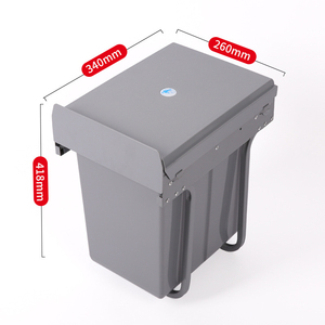 Poubelle de cuisine encastrée avec armoire. Poubelle simple dissimulée 20L avec couvercle coulissant extensible - Product Image 2