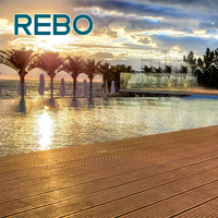 Plancher de terrasse en bambou pour piscine extérieure de style moderne, pressé à chaud, imperméable, antidérapant, ignifuge, écologique, à clipser