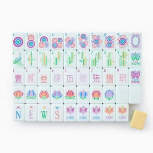 Premium Heavyweight Acrylic American <b>Mahjong</b> <b>Set</b> 166 Tiles Micro-engraved UV Print <b>Mahjong</b> with 4 Acrylic Pushers - Product Image 6