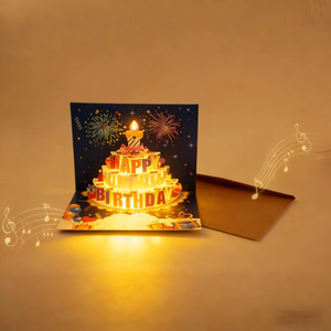 Biglietto d'<span class=keywords><strong>Auguri</strong></span> Pop-up 3D con Torta, Musica e Luci, Controllo Magnetico, Carta Stereoscopica Luminosa Premium per <span class=keywords><strong>Buon</strong></span> <span class=keywords><strong>Compleanno</strong></span> - Product Image 3