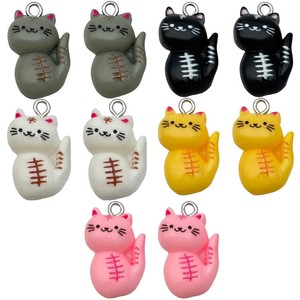 จี้เรซิ่นรูปแมวหลากสีสันการ์ตูนน่ารักหน้ายิ้ม DIY เครื่องประดับสำหรับงานฝีมือสร้างสรรค์ - Product Image 5