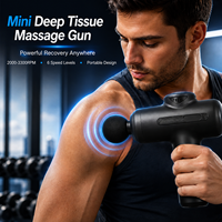Pistola de Masaje Muscular Profundo Mini Recargable por USB con Motor sin Escobillas de 6 Velocidades y 3300 RPM, con Logotipo Personalizado, Venta Caliente RIWA