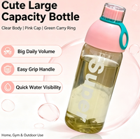 Botol Air Kaca Borosilikat Modern Kapasitas Besar, Mug Perjalanan Custom dengan Tutup Ulir Anti Bocor, Desain Cetak Huruf