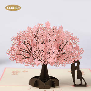 <span class=keywords><strong>Carte</strong></span> de vœux YACHEN 3D pop-up fait à la main avec fleurs de cerisier, invitation de mariage, <span class=keywords><strong>carte</strong></span> cadeau pour la Saint-Valentin - Product Image 2