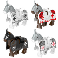 X0317 Soldats Médiévaux Chevaliers Chevaux Briques de Construction Éducatives pour Enfants Mini Figurines Jouet de Montage Juguete