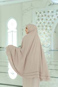 Usine <span class=keywords><strong>de</strong></span> vêtements personnalisés solide Robe Mukena Telekung voyage <span class=keywords><strong>de</strong></span> luxe deux pièces ensemble <span class=keywords><strong>de</strong></span> <span class=keywords><strong>prière</strong></span> islamique Ramadan femmes musulmanes <span class=keywords><strong>tenue</strong></span> - Product Image 2
