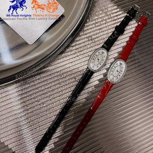 Montres Longnes élégantes, nouveau style, montre-bracelet ovale de luxe à quartz pour femmes et filles, accessoire de mode avec bracelet en cuir - Product Image 4