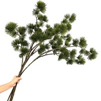 Branche de pin artificielle en plastique à 2 branches, feuillage de cyprès à aiguilles de pin hautement imité pour arrangements floraux de Noël
