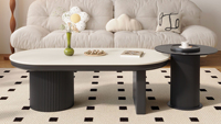 Petite Table Basse pour Studio Appartement Salon Designer Style Intégré Lumière Luxe Balcon Table Basse Blanc Pur