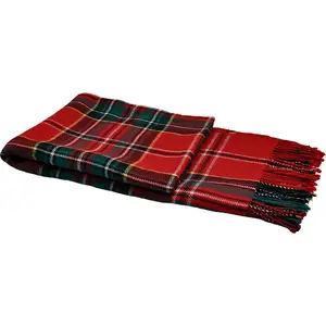 BLUE PHOENIX Custom Tartan Blanket 100% Wool Classic Scottish Plaid Durable Washable Tassel High Quality For Women