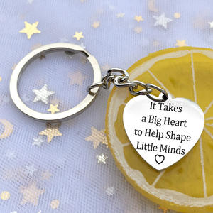 Gracias maestros llaveros europeo y americano nuevo acero inoxidable creativo Regalo De vacaciones etiqueta letras llavero - Product Image 5