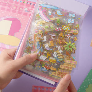 1 feuille d'autocollants par paquet, série de maisons de conte de fées, autocollants de paysages miniatures, collection de paysages de dessins animés, décorations de scène DIY - Product Image 2