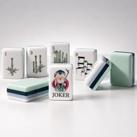 Set Mahjong Amerika 4-Lapis NLWF 160-Piece Premium dengan Ubin Akrilik Transparan Berukir, Dadu, Tas Penyimpanan Portabel untuk Perjalanan, Rumah, dan Pesta