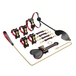 Ensemble de reliure sexuelle Produits pour adultes Colliers Menottes à la cheville Poignets en cuir Pattes Bouche Boule Tour de Cou Érotique BDSM Kit Jouets sexuels pour adultes - Product Image 3