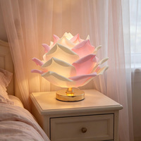 Lampe de table esthétique en forme de rose, lumière LED rose et blanche romantique pour la décoration de la chambre à coucher, cadeau de mariage ou de la Saint-Valentin