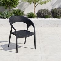 Fauteuil d'extérieur en plastique résistant aux intempéries et au soleil, style ethnique, pour patios, jardins, villas, mobilier d'extérieur, avec table à thé assortie