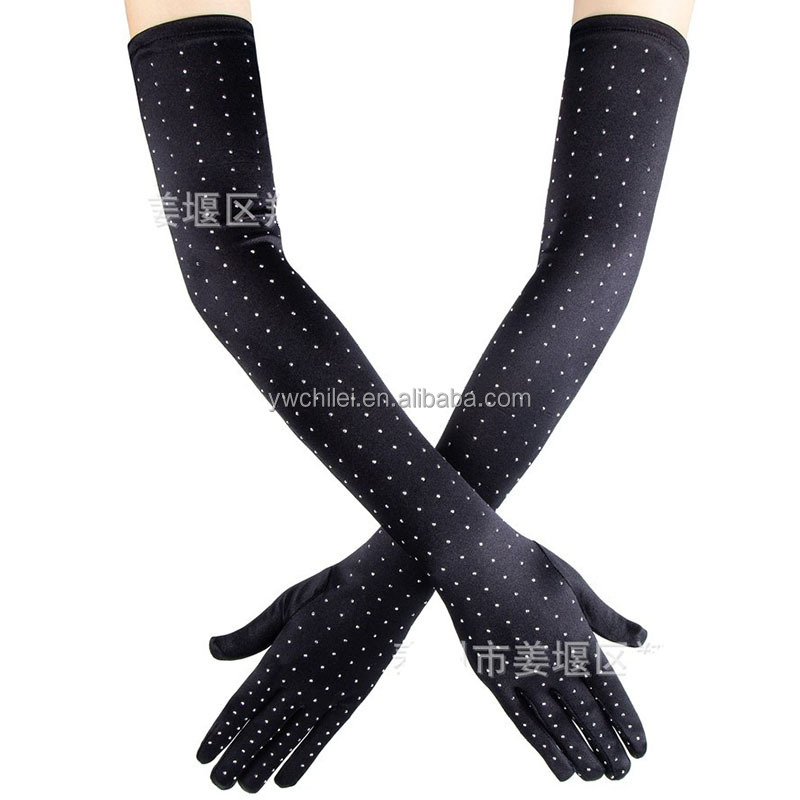 long gloves with diamonds