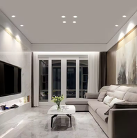 Venta caliente diseño trimless led downlight 360 cromo ajustable empotrado spot downlight 7W 9W 12W superficie montada LED luz de techo