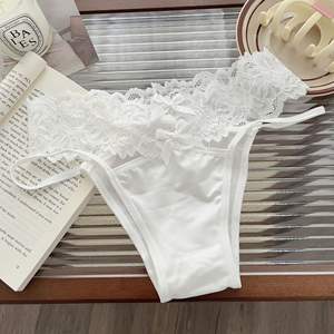 Ropa Interior Sexy <span class=keywords><strong>de</strong></span> <span class=keywords><strong>Encaje</strong></span> Floral para Mujer, Tanga <span class=keywords><strong>de</strong></span> Hilo Fino, Bikini Elástico y Transpirable con Logotipo en la Cintura - Product Image 6