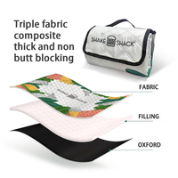 Tapis de pique-nique pliable ultrasonique personnalisé en tissu Oxford vert, imperméable, toutes saisons, léger, pour l'été, la pelouse et le parc