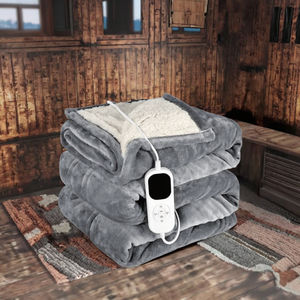 <span class=keywords><strong>Manta</strong></span> eléctrica acolchada portátil con Control de la naturaleza, franela Sherpa, 100% poliéster, 10 niveles de calefacción, 5 horas de apagado automático, calentamiento rápido - Product Image 6