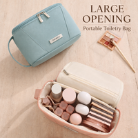 Trousse de Maquillage Géométrique Imperméable Personnalisable avec Logo, Organisateur de Voyage pour Articles de Toilette, Pochette Cosmétique à Large Ouverture, Double Fermeture Éclair, Vente en Gros