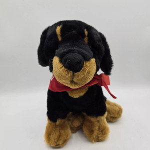 Venta al por mayor rojo vendaje perro negro <span class=keywords><strong>Rottweiler</strong></span> suave personalizado juguete <span class=keywords><strong>de</strong></span> peluche - Product Image 5