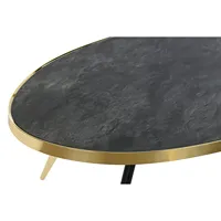 Table basse en acier et verre 110x50x41,5 cm avec finition effet marbre