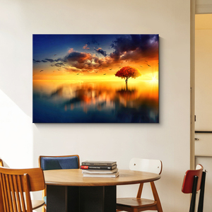 Peinture sur toile extensible personnalisée pour la décoration de la maison, impression de paysage au coucher du soleil, affiche et décoration murale, <span class=keywords><strong>image</strong></span> décorative - Product Image 5