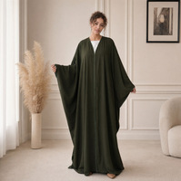 Abaya Dubaï EAU Pure Nida Tissu Taille Libre Manches Chauve-Souris Modeste Musulmane Femmes Evènements Fête Ouverte
