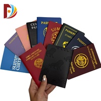 Impression de passeports personnalisés en gros sur papier d'art, couverture en PU couleur intégrale, pelliculage et gaufrage