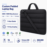 Housse pour ordinateur portable de poche avec logo personnalisé avec sangle Housse rembourrée et gonflée pour ordinateur portable pour femmes