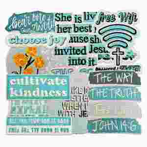 Patch thermocollant brodé par machine, motif Ours 'Choisis la joie', avec citations et mots anglais, thème 'Wifi' et 'Cartoon' vert Mondrian, pour la décoration de vêtements et sacs - Product Image 1