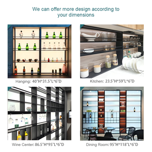 Rak <span class=keywords><strong>Display</strong></span> Dinding Modern untuk Supermarket Komersial, Kabinet Penyimpanan Minuman Keras dan Anggur Berbahan Aluminium dengan Dua Sisi - Product Image 6