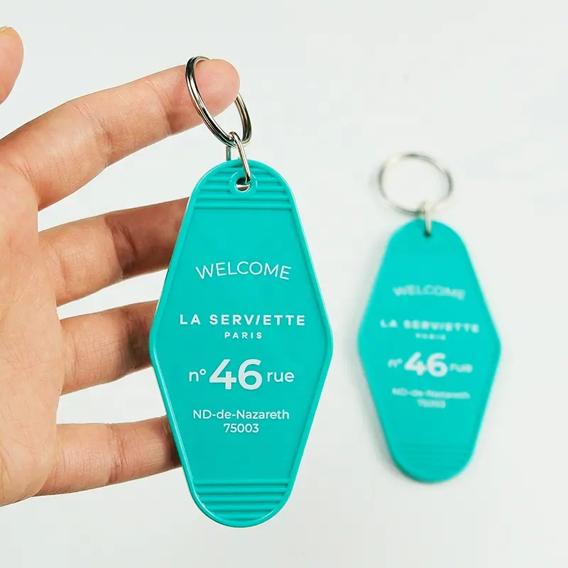 Wholesale Custom Logo Promotional Motel Plastic Key Tags Keychains Blank